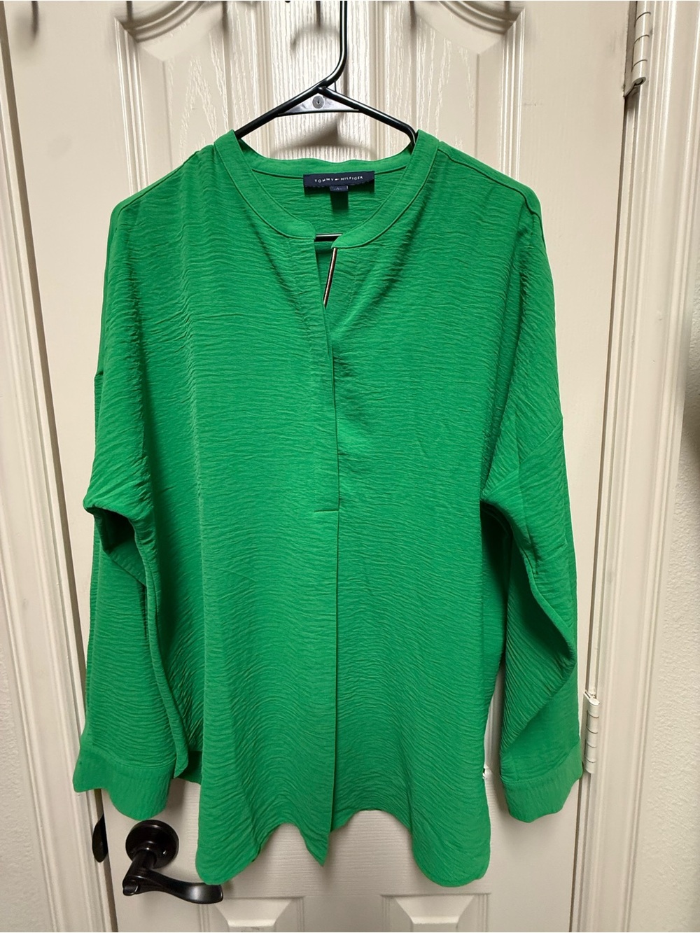 Tommy Hilfiger Bright Green Long-Sleeve Textured Tunic